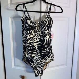 Zebra stripe one piece suit- 16